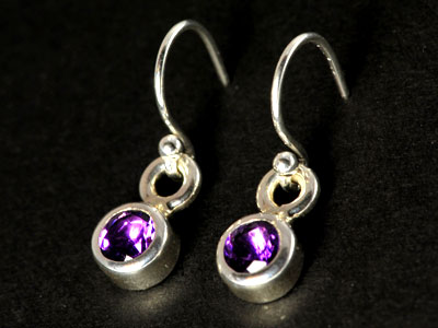 Stunning, handmade gem quality amethyst drops set in pure silver.