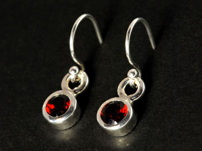 Stunning, handmade gem quality garnet drops set in pure silver.