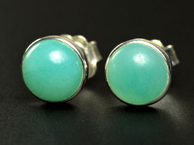 Lovely handmade amazonite studs set in sterling silver