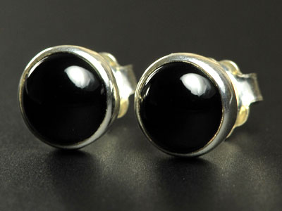 Lovely handmade onyx studs set in sterling silver